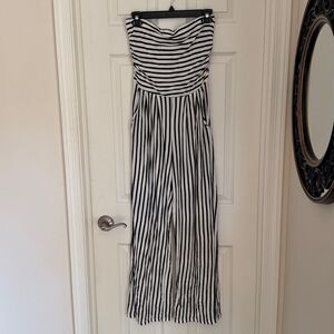 Black and White Striped Jumpsuit size large